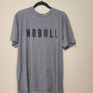 NOBULL Men's Gray Heather Logo Short-Sleeve Tee